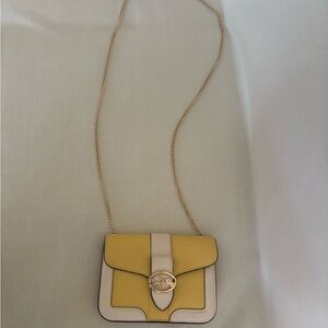Coach Yellow and Cream Crossbody Bag